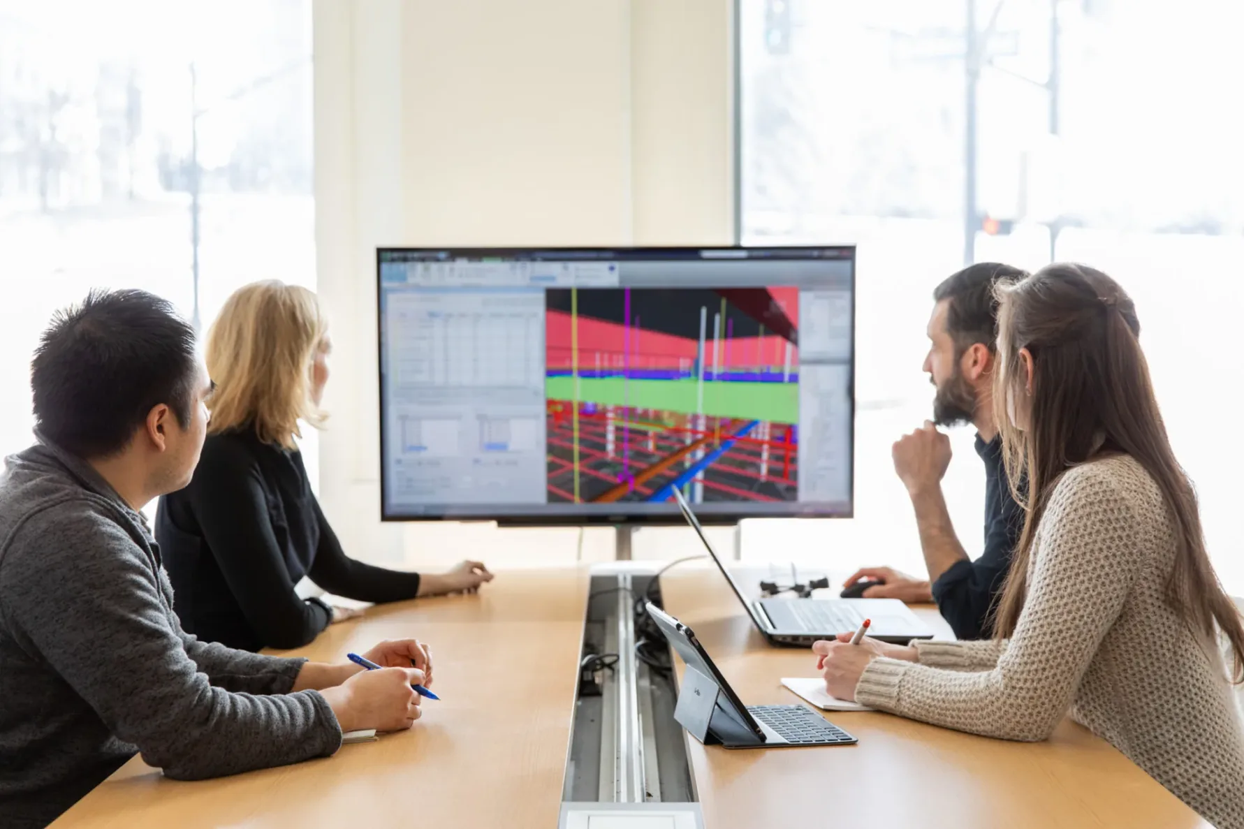 McCownGordon associates use VDC technology to review clash detection as part of the BPS group