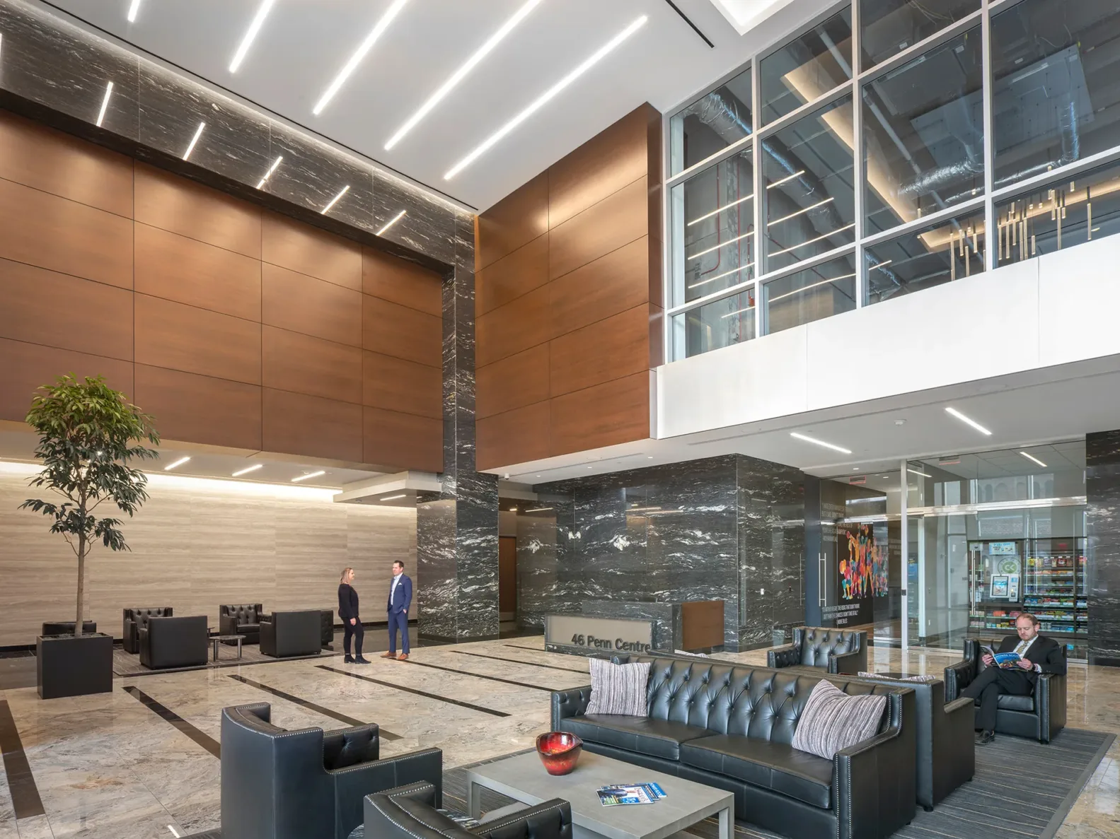 46 Penn Office Tower lobby on the Country Club Plaza in Kansas City, Missouri built by McCownGordon