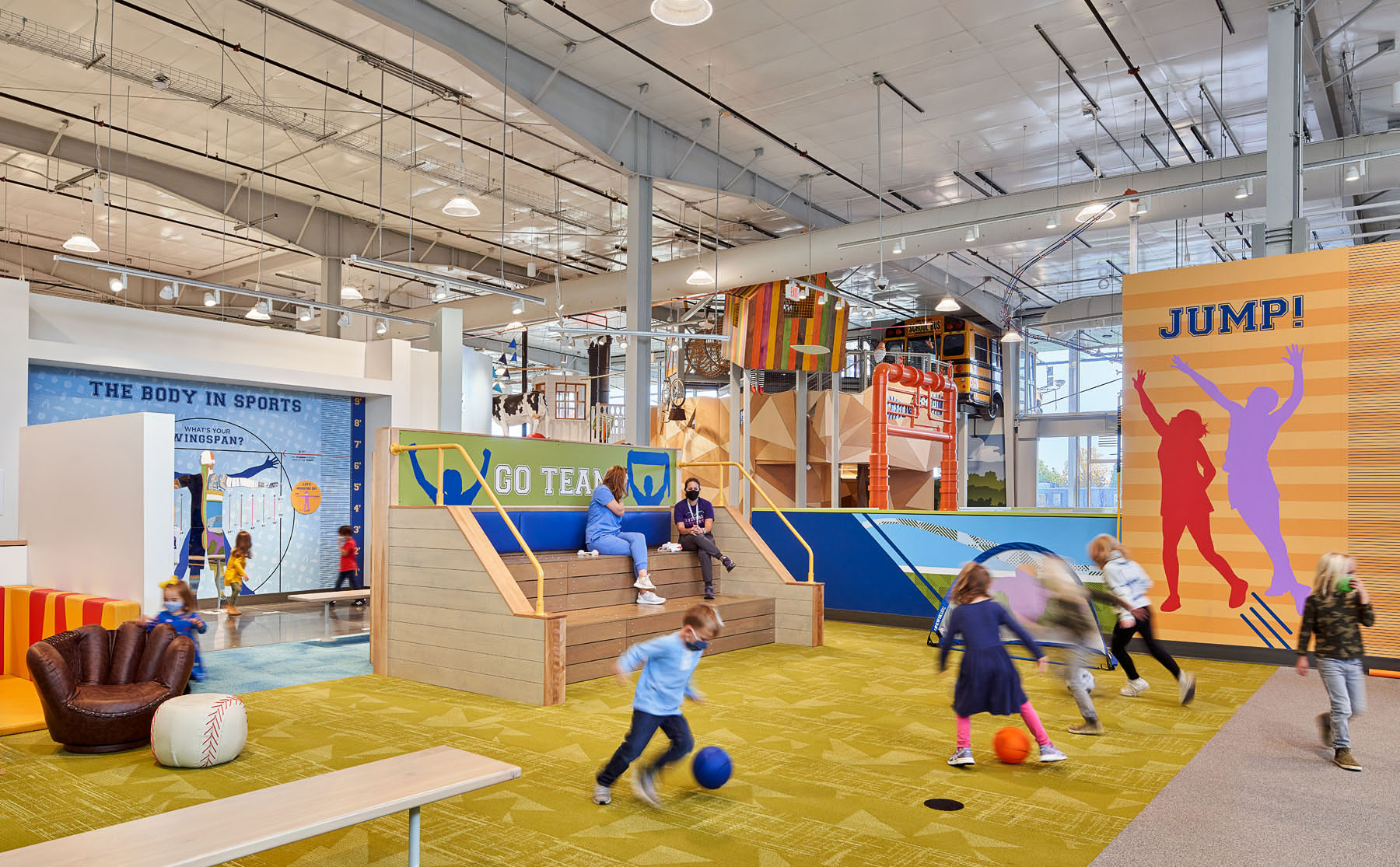 Children playing sports at Wonderscope in Kansas City, Missouri