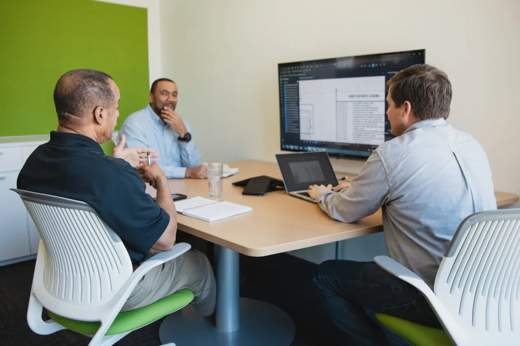 Quality control team of McCownGordon associates meets to talk about QA/QC