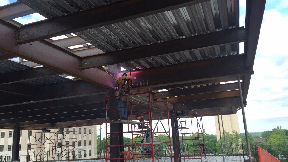 Welders working on KU medical center