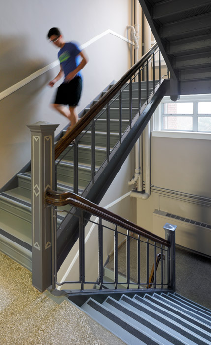 staircase of ely hall at william jewell college