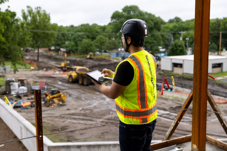 McCownGordon Associate supervising construction after manufacturing plant site selection in DFW