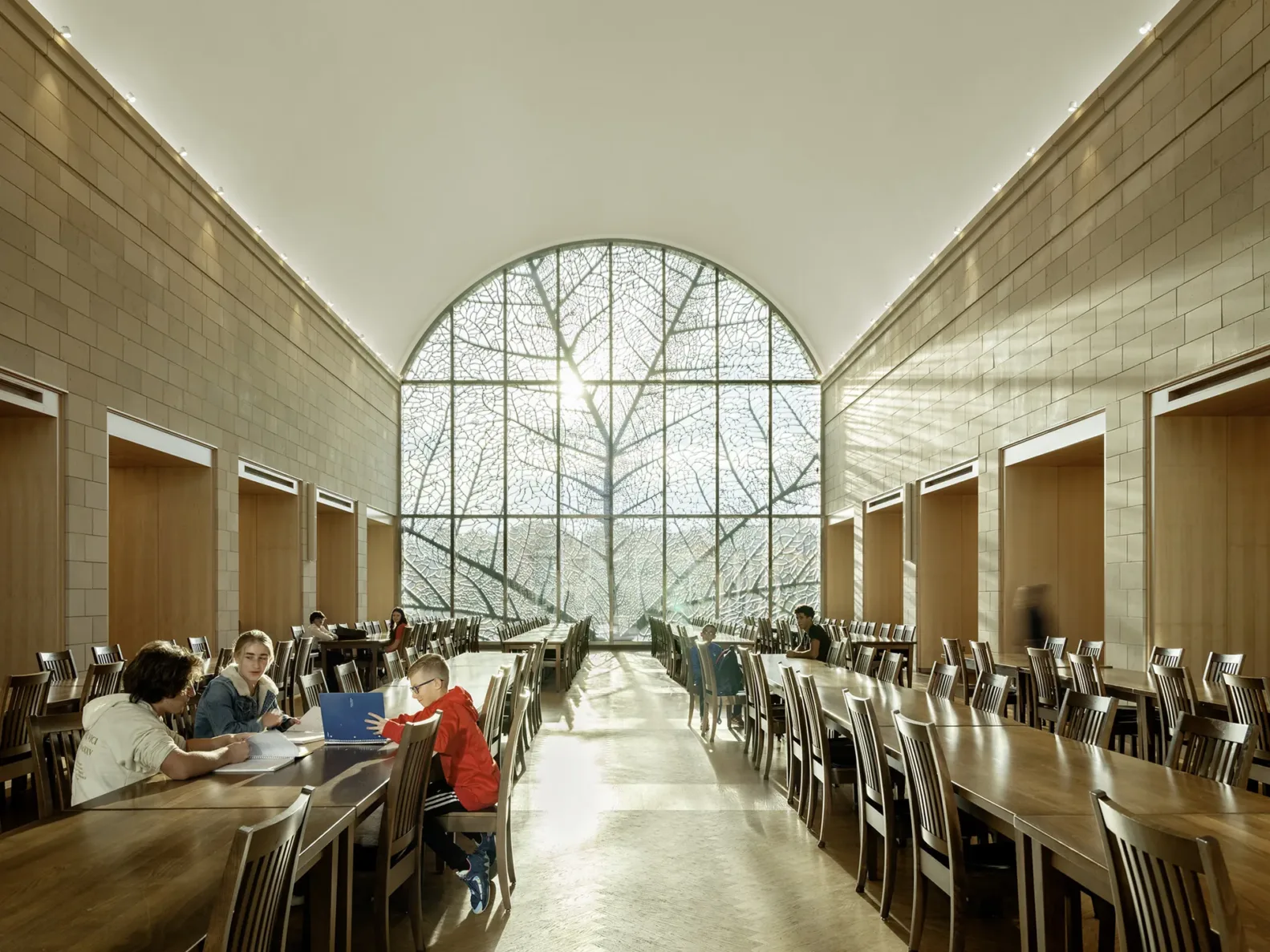 Students in the cafeteria at Pembroke Hill School