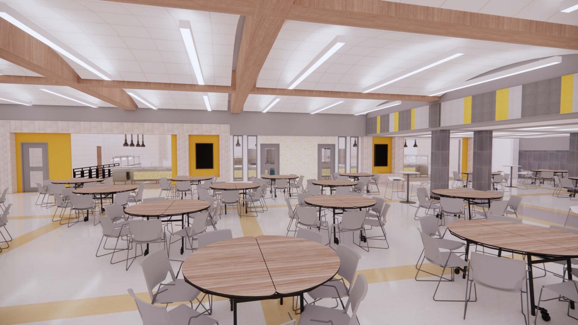 A rendering of the cafeteria at Plano ISD Williams High School