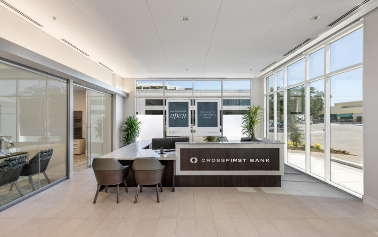 An office desk at CrossFirst Bank in Dallas TX