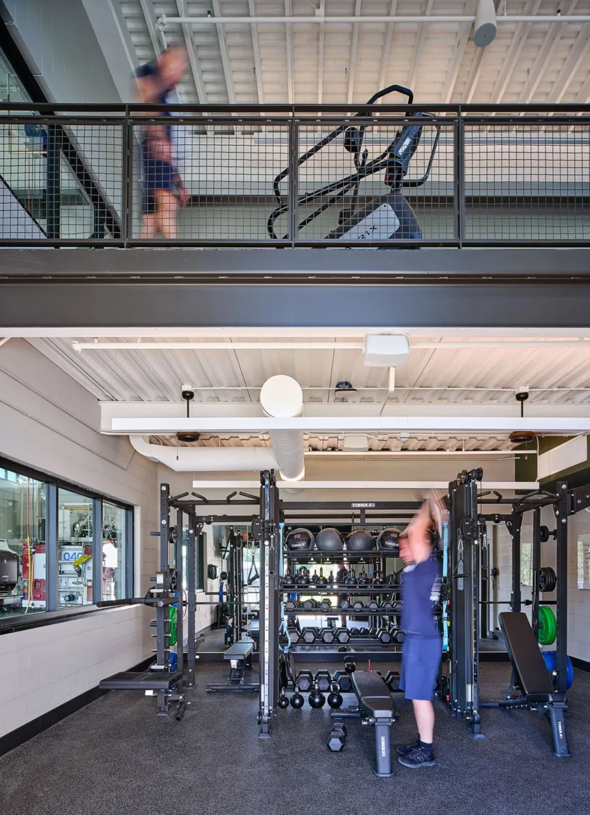 Overland Park Fire Station #41 weight room and track