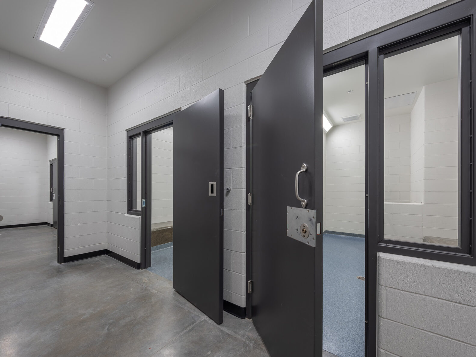 Grain Valley Police headquarters outside of a holding cell