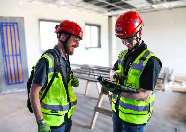 McCownGordon associates working on commissioning services at a construction jobsite