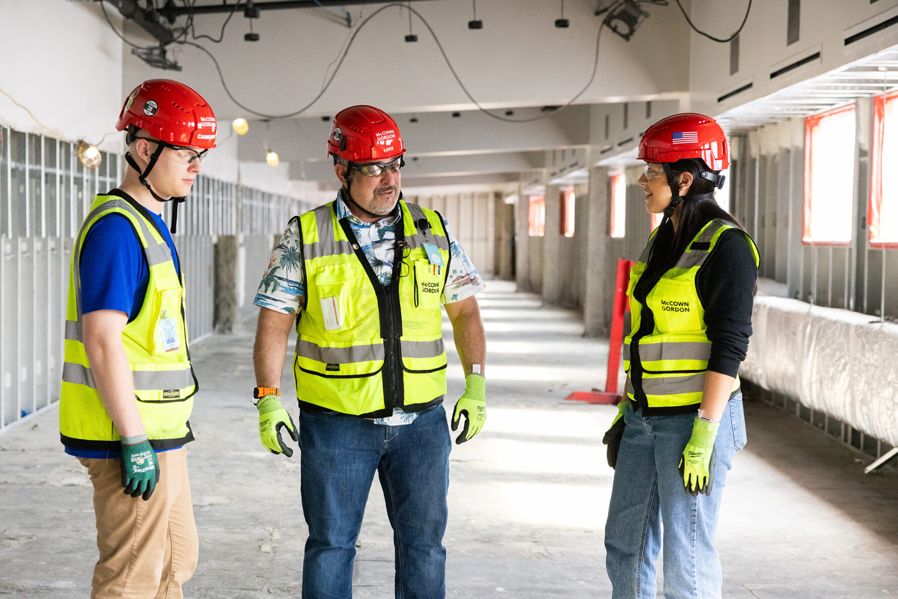 McCownGordon associates collaborating on jobsite.