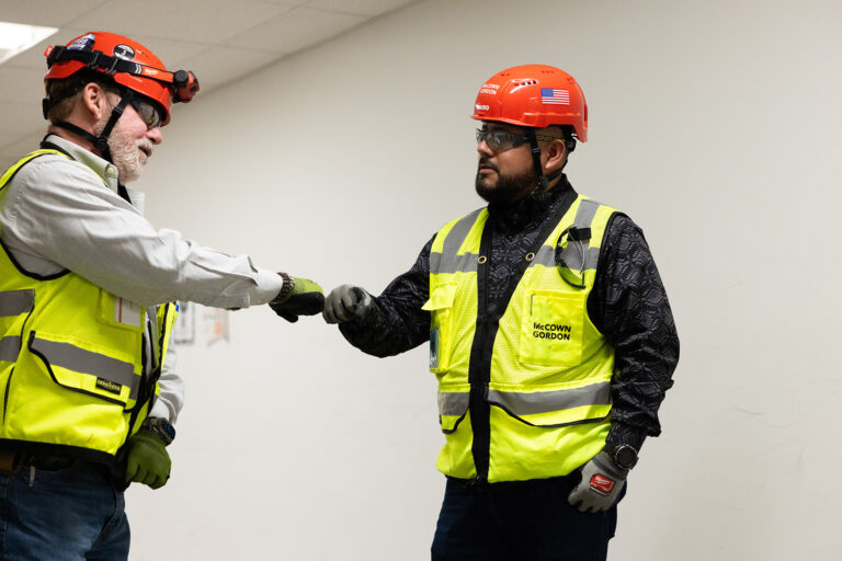McCownGordon associates collaborating together on site.