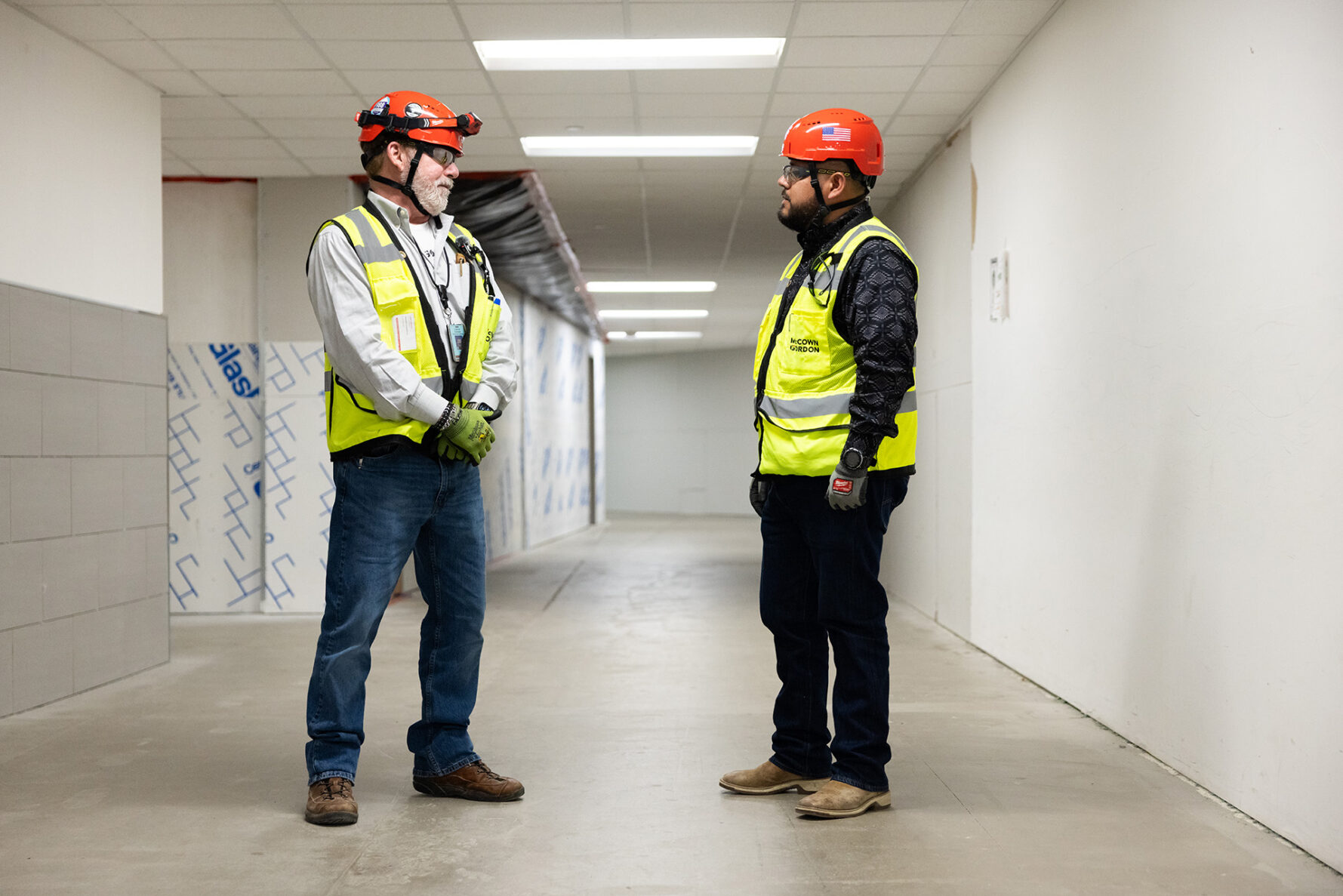 McCownGordon associates collaborating on jobsite.