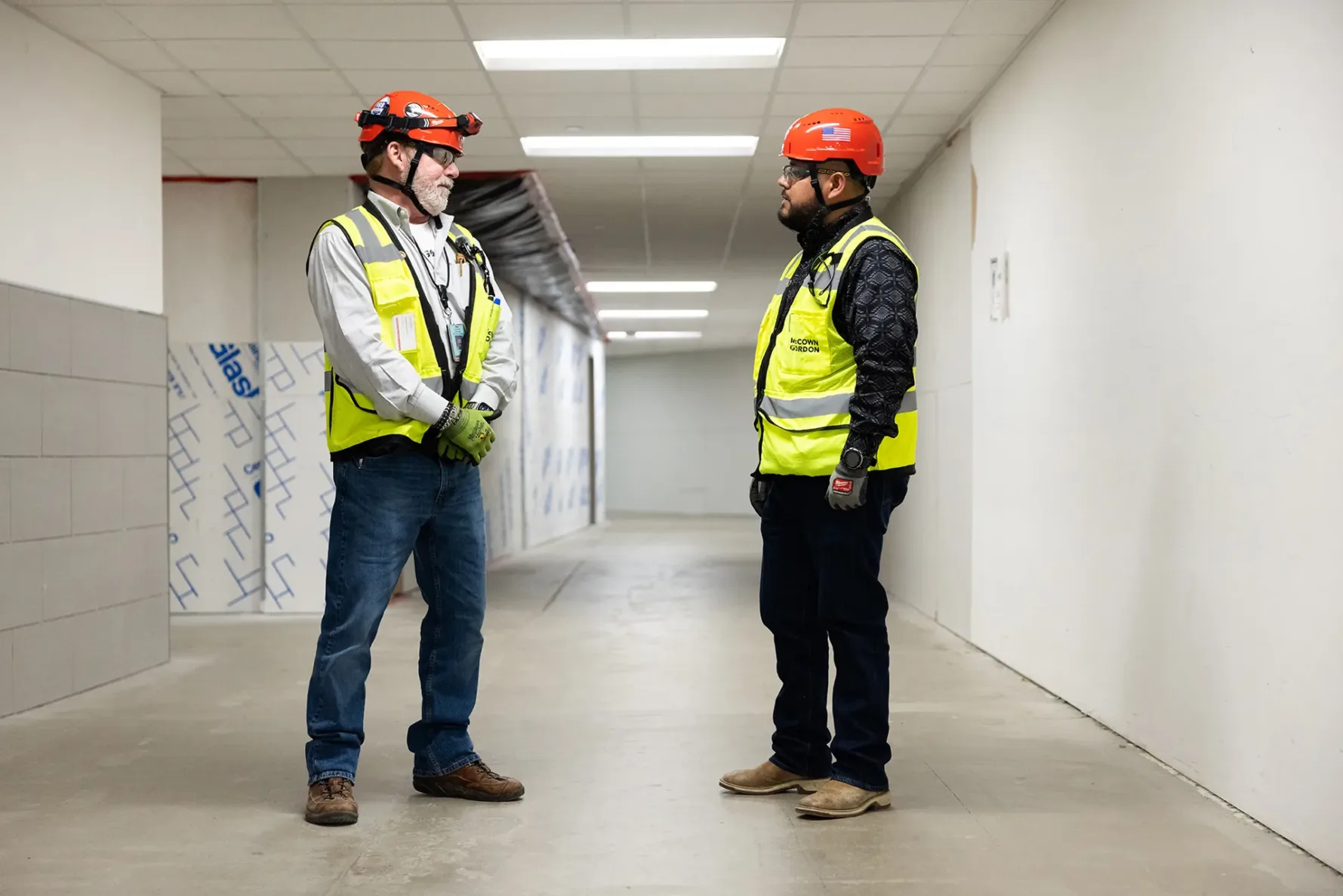 McCownGordon associates collaborating on jobsite.