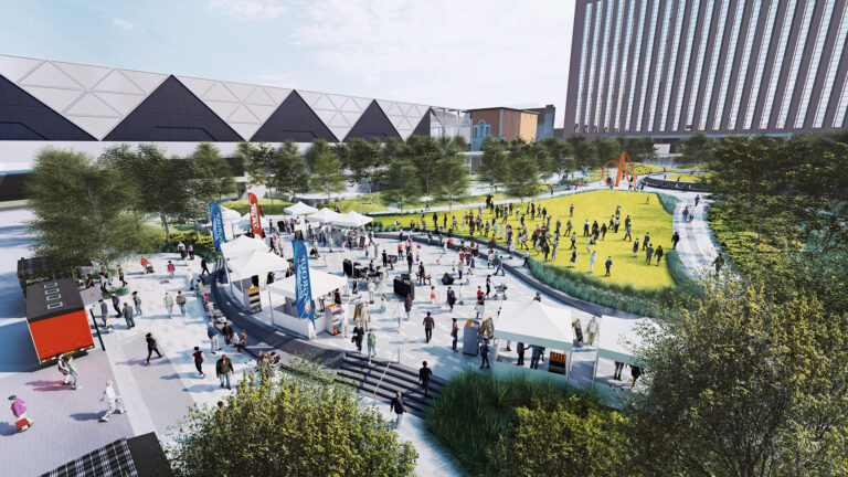 Rendering of Barney Allis Plaza