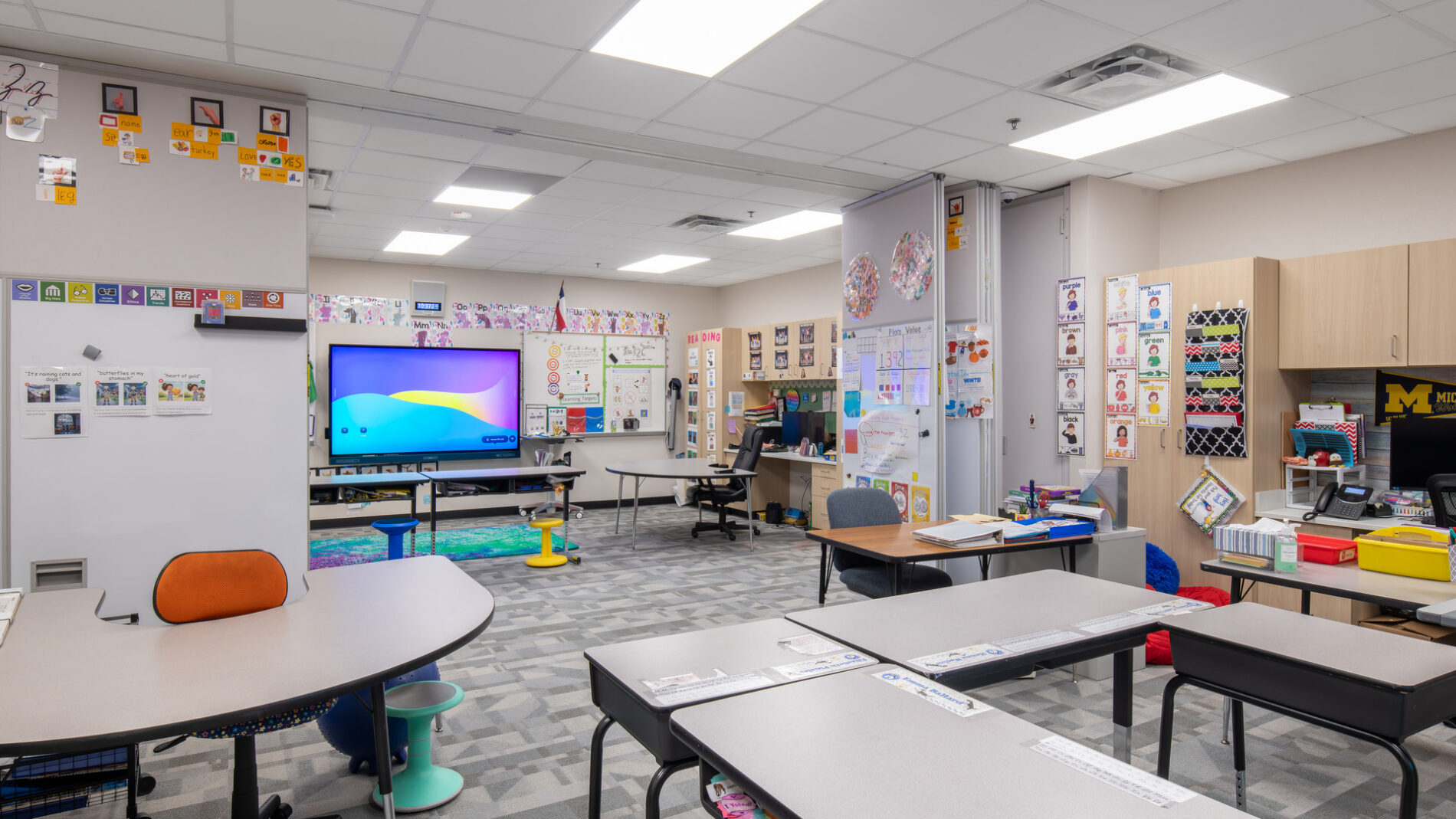 classroom with desks